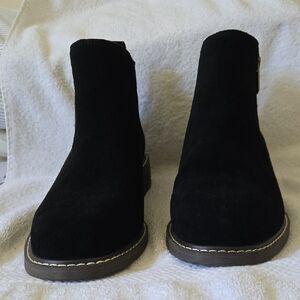 Crown Vintage Black Suede Ankle Boots